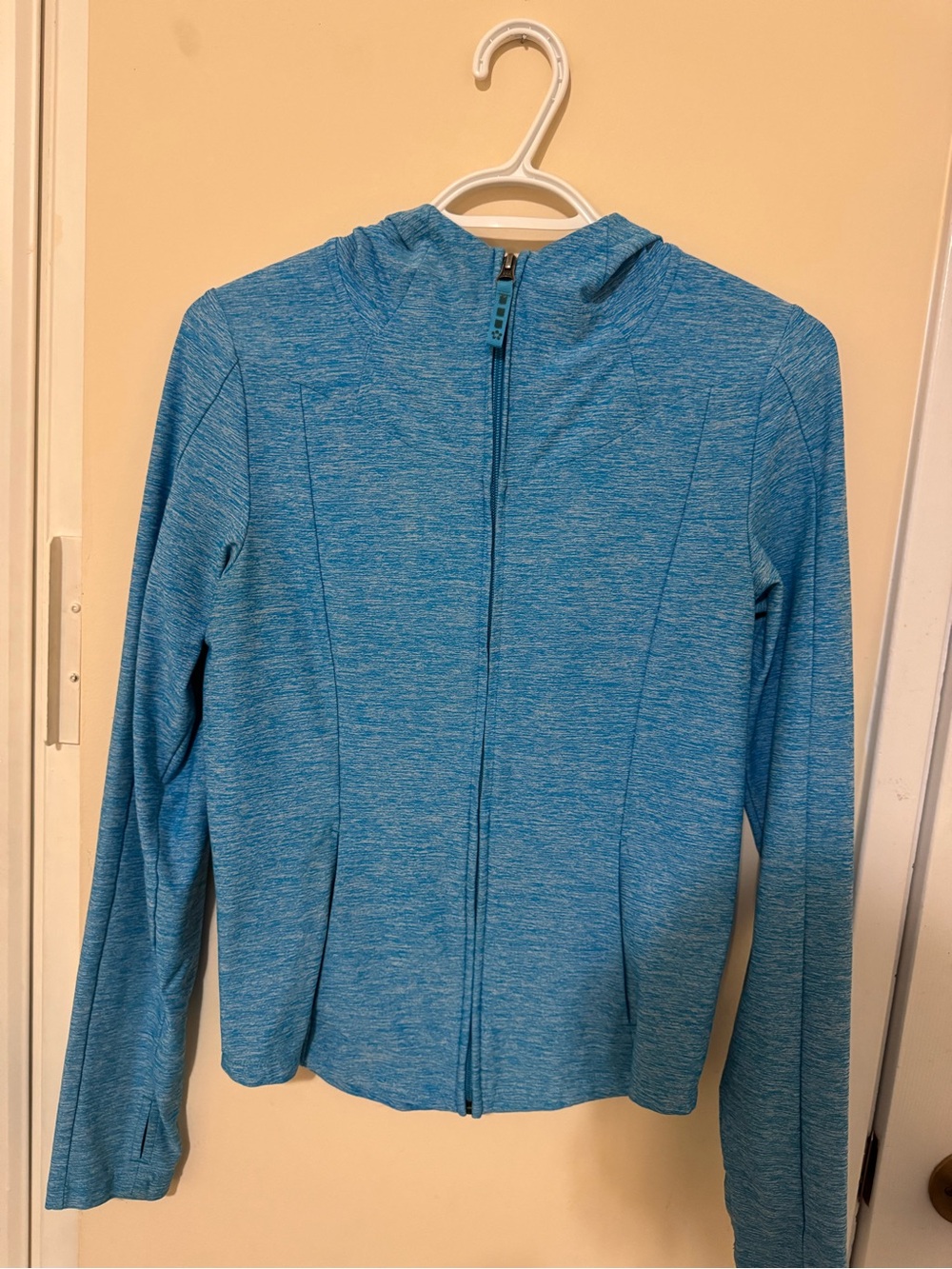 Tuff Athletics Women’s Heathered Light Blue Hooded Zip Jacket